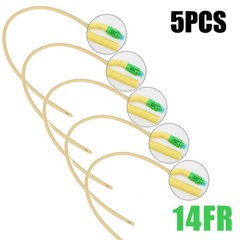 5Pcs 14-22FR 2 Way Latex Urinay Catheter Urology With Valve Urethral Catheter US