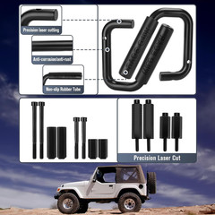 Front Grab Bar Grab Handles, Front Grab Handle Kit Black Textured Compatible wit