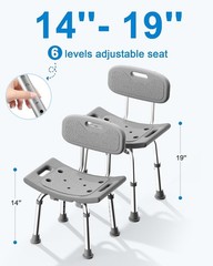 400 lbs Heavy Duty Shower Chair – Adjustable Bath Stool for Seniors & Disabled
