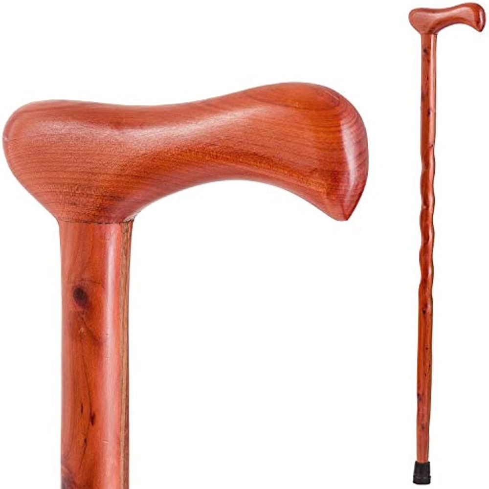 Brazos Twisted Aromatic Cedar Walking Cane, Handcrafted Wood Cane, Wooden Canes