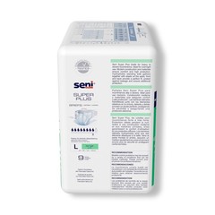 Seni Super Plus Briefs, Large, Unisex, 45 in, 59 in, 9 ct