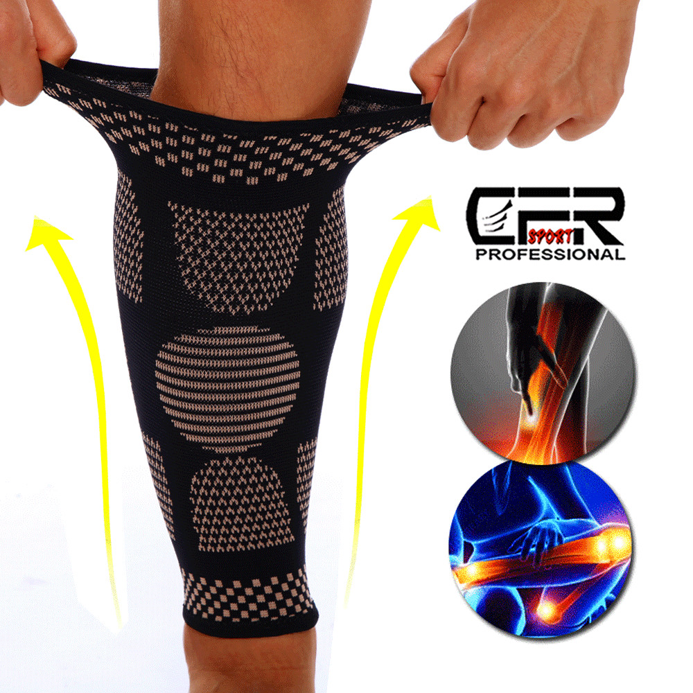 Copper Leg Compression Sleeve Calf Support Socks Brace Pain Relief Men Women Gym