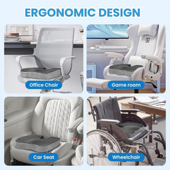 Office/Car Seat Cushion, Non-Slip Sciatica & Back Coccyx Tailbone Pain Relief Ch