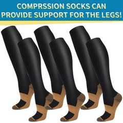 3 Pairs Copper Compression Socks Full Toe for Women Men – S/M, L/XL, XXL Gifts