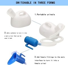 Unisex 2000ML Portable Urinal Bottle with Hose & Brush for Men Women Travel