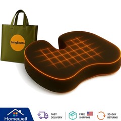 Portable Memory Foam Cushion with Anti-Slip Base for Coccyx & Sciatica Relief
