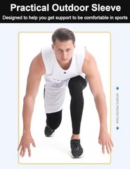 SUJAYU 2 Pairs Full Leg Compression Sleeve, Calf XX-Large Black+black