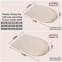 2 Pairs 3 Layers Medial & Lateral Heel Wedge Silicone Large, Multicolor