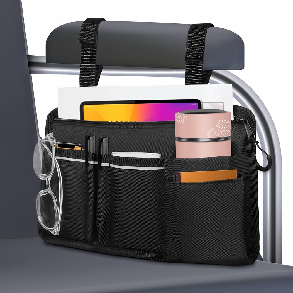 Wheelchair Side Bag, Armrest Accessories Storage with Reflective Stripe and C…