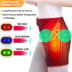 Electric Heated Hip Brace 3 Modes Vibration Hip Massage Thigh Support Wrap D06