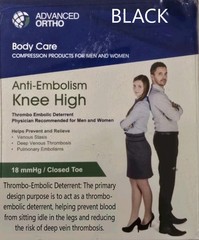 Advanced Ortho Anti-Embolism Knee High, CT, 18mmHg (Size: 2XL) Black