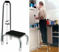 Medical Step Stool Non-Skid Steel Footstool with Handle Support for Seniors Kids