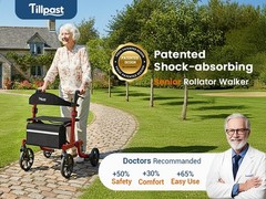 All Terrain Folding Rollator Walker for Seniors with Seat Lightweight Adjustable
