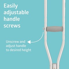 ~ Medline Youth Aluminum Crutches for Kids, Adults & Seniors 4’6”–5’2”Tall