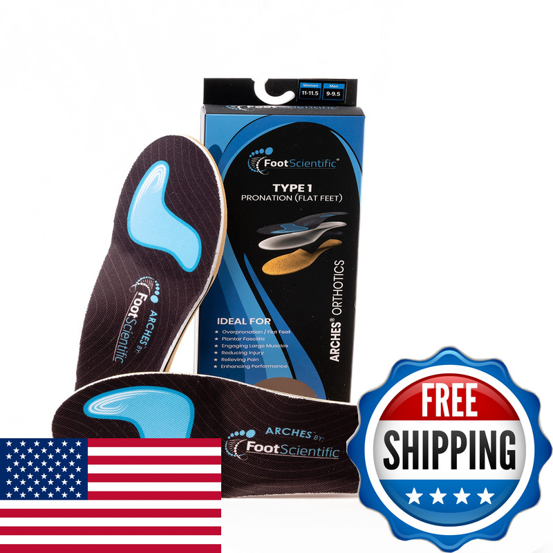 Footscientific Arches Type 1 Flat Feet Orthotic Shoe Insoles Mens Size 16-16.5