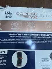 Copper Fit Elite Compression Knee Sleeve 2 Pack L/XL 16-20″ Airflow Technology