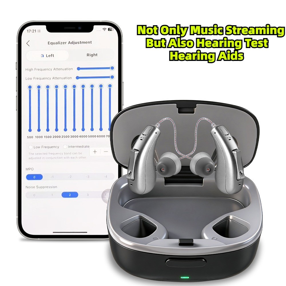 Bluetooth App Control Rechargeable Hearing Aids For Seniors Noise Cancelling OTC