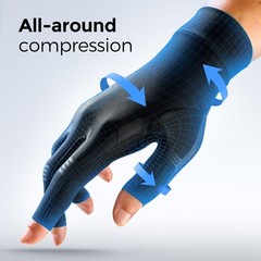 Compression Gloves for Arthritis Relief – Adjustable Size S, Black