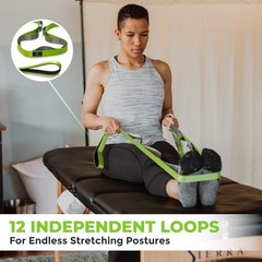 Stretching Strap with Exercise Poster for Improved Flexibility and Strength