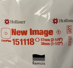Hollister CeraPlus 151118 New Image 2-Piece Ostomy Skin Barrier 5 Units 57mm