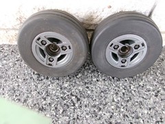 Pair of Caster Wheels 6 X 2 for Go Chair Dark Gray Rim Black Tire #6177