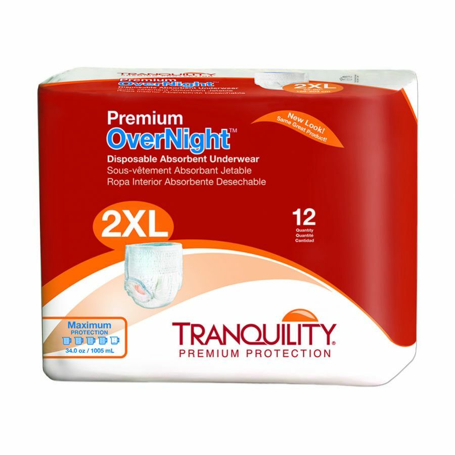 Tranquility Premium OverNight Pull On Underwear 2X-Large 62-80in – 48/Pack