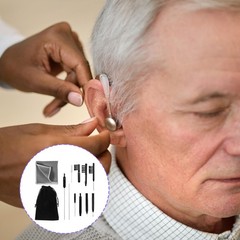 12 PCS Hearing Aid Cleaning Kithearing Tools Ear Cleaner Black