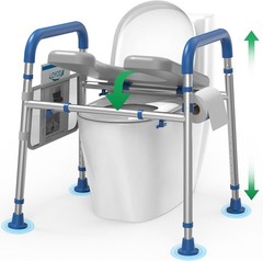 Loyoda Toilet Seat Risers for Seniors, Raised Toilet Seat with Handles & Padded