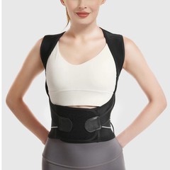 Shoulder and back posture correction with camel straps, adult body shape