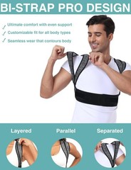 Posture Corrector for Men & Women – Bamboo Fiber Back Straightener for Pain Reli