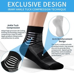 Compression Ankle Support Socks Cushioned Athletic Men Women 2 3 6 Pairs