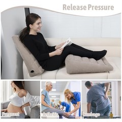 Bloomoja Inflatable Wedge Pillow, Portable Travel Pillows for Sleeping, Grey