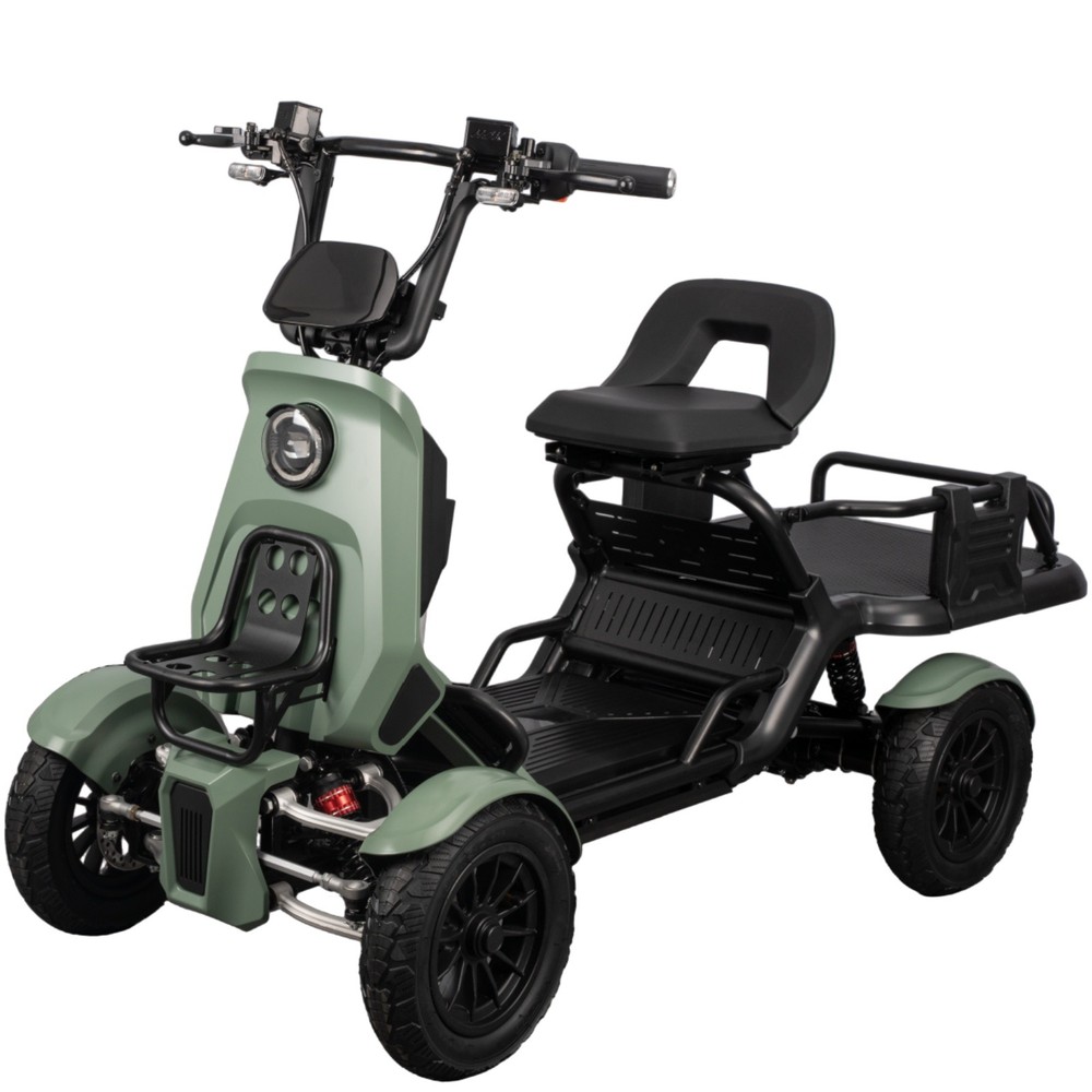 500W All Terrain 4 Wheel Mobility Scooter 48V Hill Assist Safety Lights – Green