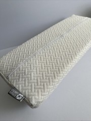White Memory Foam Half Moon Bolster Pillow, Removable Cover, Hidden Zipper 21” L