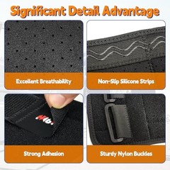 Adjustable Thigh and Hamstring Compression Sleeve with 3 XX-Large Black