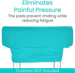 Vive Crutch Pad Covers & Hand Grip Covers Set Teal Washable Comfort Pads