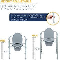 350Lb Commode Chair Bundle with Seat Cushion for Wheelchairs