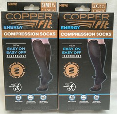 Copper Fit Energy Compression Knee High Socks 1 Pair Size S/M Or L/XL Black 🆕