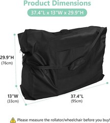 Rollator Travel Bag 600D Waterproof Wheelchair Carry & Travel Bag for Rollato…