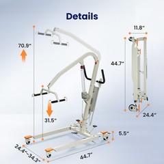 Upgrade Foldable Electric Patient Lift, Medical Transfer, 440LBS, AY02