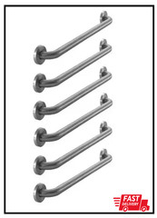 24 In. Grab Bar Combo in Brushed Stainless Steel (6-Pack)