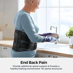 Lower Back Support Brace Adjustable Lumbar Work Belt for Pain Relief Men Women