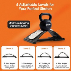 Back Stretcher for Lower Back Pain Relief – 4-Level Adjustable Lumbar Support…