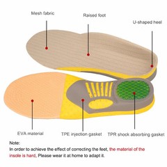 Orthotic Gel Insoles Orthopedic Flat Foot Health Sole Pad for Shoes Insert Arch