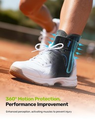 Quick Lace Up Ankle Brace with 2 Metal Support Stays, Breathable Stabilizer f…