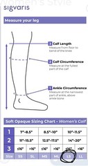 Sigvaris 841C Soft Opaque Knee High 15-20mmHg Compression Stockings Blue Iris SL