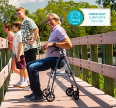 Stander Wonder Rollator Walker. Lightweight, Folding, Compact, Regal Rose NEW