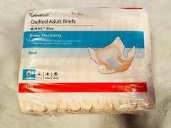 CardinalHealth Quilted Adult Briefs WINGS Plus Heavy Absorbency, SM, 12 Ct Ea