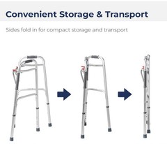 Drive Medical Deluxe 2-Button Folding Walker, Silver, 10200-1 Lightweight 2516Q