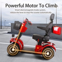 4 Wheel 500W Mobility Scooters 48V 20Ah 31 miles10mph 330lbs for Adult Senior